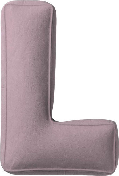 Arredo Cuscino con lettere L, 35x40 cm (Posh Velvet) - rosa antico