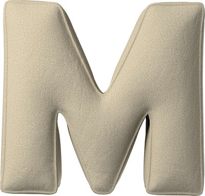 Arredo Cuscino con lettera M, 35x40 cm (Boucle) - beige chiaro