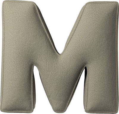 Arredo Cuscino con lettera M, 35x40 cm (Boucle) - beige scuro
