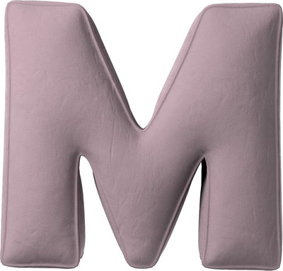 Arredo Cuscino con lettera M, 35x40 cm (Posh Velvet) - rosa antico