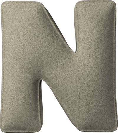 Arredo Cuscino con lettera N, 30x40 cm (Boucle) - beige scuro