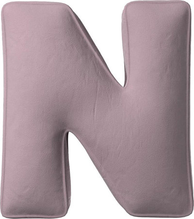 Arredo Cuscino con lettere N, 30x40 cm (Posh Velvet) - rosa antico