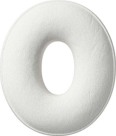 Arredo Cuscino con lettera O, 30x40 cm (Boucle) - bianco
