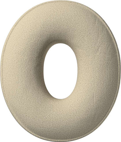 Arredo Cuscino con lettera O, 30x40 cm (Boucle) - beige chiaro