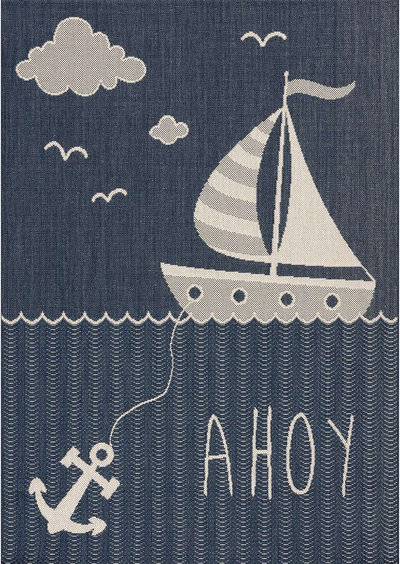 Arredo Tappeto barca a vela - blu scuro, beige