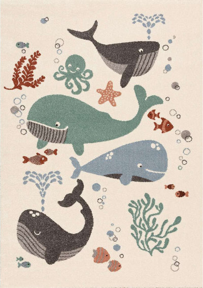 Arredo Tappeto Smiling Whales - multicolore