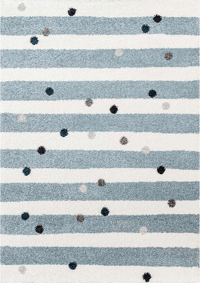 Arredo Tappeto Stripes and Dots 160x230 cm blu-grigio