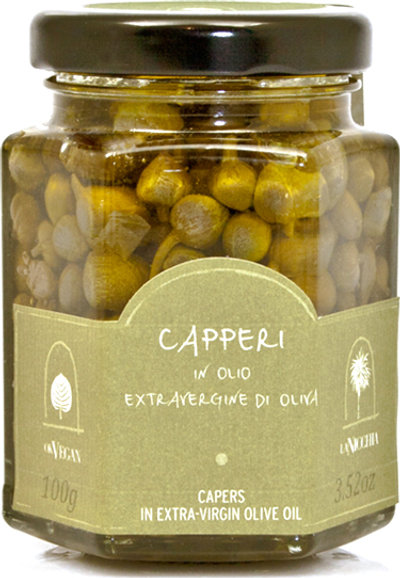 Olive e Capperi 6 vasetti da 100 gr - Capperi "Piccoli" in Olio EVO