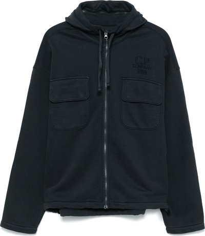 Maglie Brushed And Emerized Diagonal Fleece Hooded Utility Sweatshirt 17cmss021a006372g