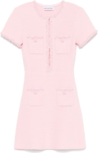 Vestiti Pink Textured Knit Mini Dress Rs25087sap