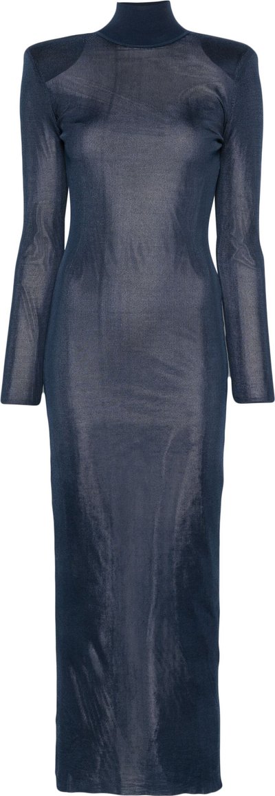 Vestiti Abito Maxi in Maglia di Viscosa Blu Navy Rs25125xbl