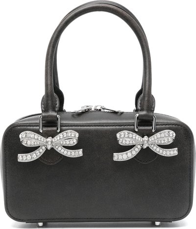 Borse a spalla Mini borsa tote in pelle nera effetto vintage Rs25301b