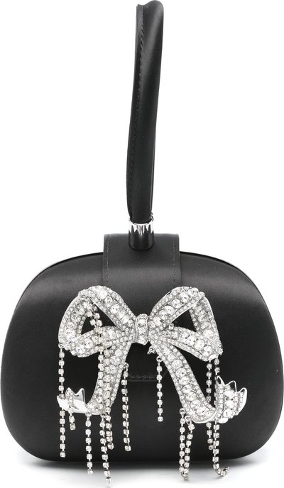 Borse a mano Borsa Clutch con Manico Superiore in Raso Nero Rs25306ab
