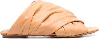 Mocassini Sandali Piatti Incrociati in Pelle 13700myshoes