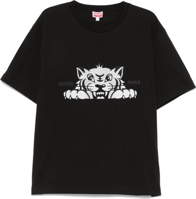 T-shirt Maglietta oversize Kenzo Happy Tiger ricamata Gots Ff55ts5264si