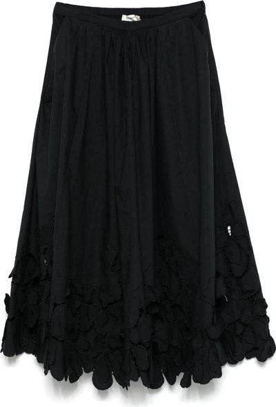 Lunghe "en Fleur" Embroidery Cotton Popline Skirt 13607myskirt