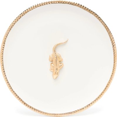 Piatto in ceramica Gacrocodile animali dorati