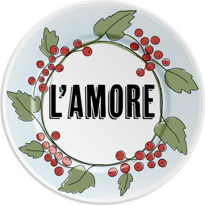 Piatto in porcellana 16 cm L'AMORE - currant
