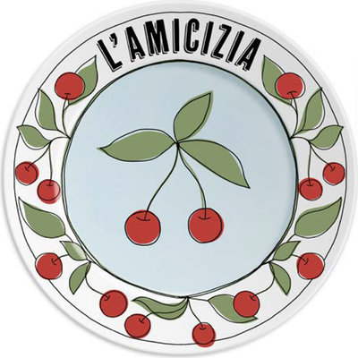 Piatto in porcellana 16 cm L'AMICIZIA - cherry