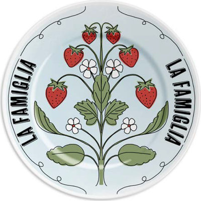 Piatto in porcellana 16 cm LA FAMIGLIA - strawberry