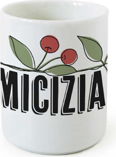 Bicchiere in porcellana L'AMICIZIA - cherry