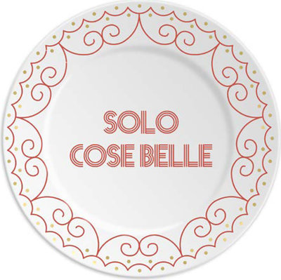 1Piatto in porcellana 16 cm SOLO COSE BELLE