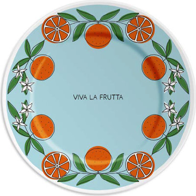 Piatto in porcellana 21 cm VIVA LA FRUTTA and ORANGES