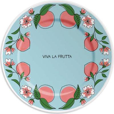 Piatto in porcellana 21 cm VIVA LA FRUTTA and PEACHES