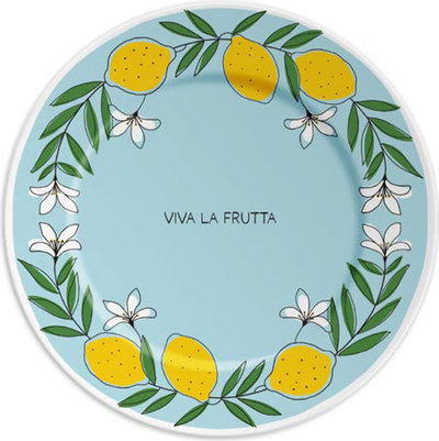 Piatto in porcellana 21 cm VIVA LA FRUTTA and LEMON