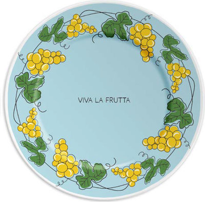Piatto in porcellana 21 cm VIVA LA FRUTTA and GRAPES