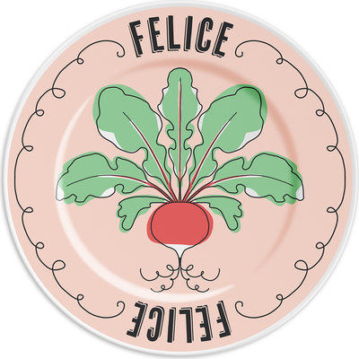 Piatto in porcellana 16 cm FELICE radish