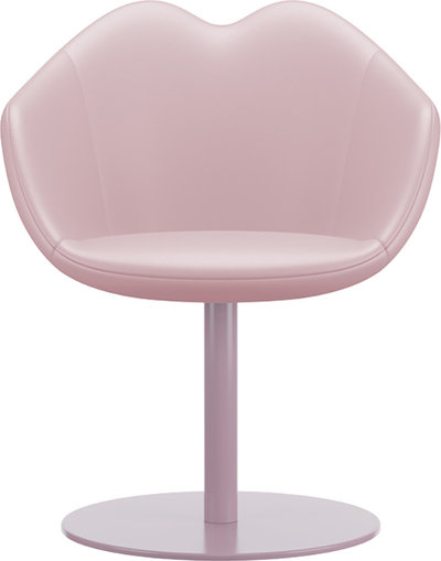 Sedie e sgabelli Sedia Xoxo in pelle con base rotonda, pink