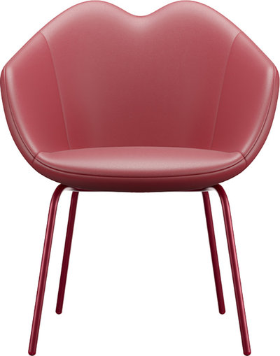 Sedie e sgabelli Sedia Xoxo in pelle quattro gambe, red