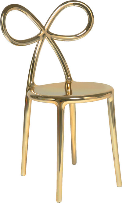 Sedie e sgabelli Sedia Ribbon Metal Finish, gold