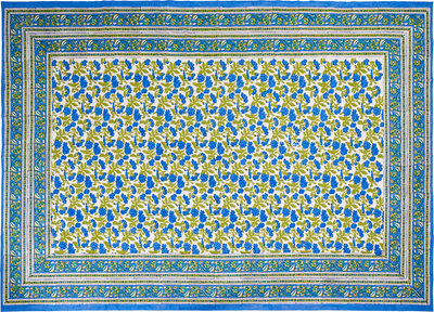 Plaid e Teli Salento - mezzero singolo decor blue in cotone - 180x270