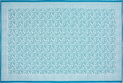 Plaid e Teli Vietri - mezzero singolo decor turchese in cotone - 180x270