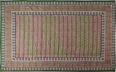 Plaid e Teli Mezzero Montefioralle fantasia verde e rosa