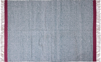 Tappeti Kurumayama - tappeto blue in cotone melange con bordo