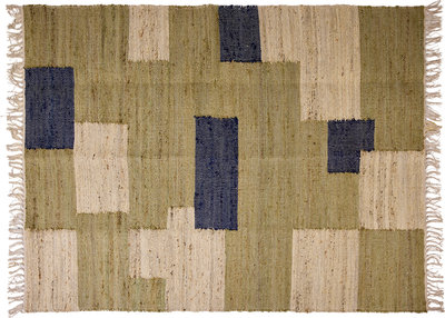 Tappeti Adana - tappeto patch verde, blue, naturale