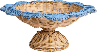 Oggetti funzionali Alhoa - alzatina grande rattan smerlo azzurro