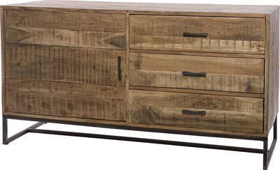 Credenze e madie Salamanca - credenza 3 cassetti ed 1 sportello in legno e metall