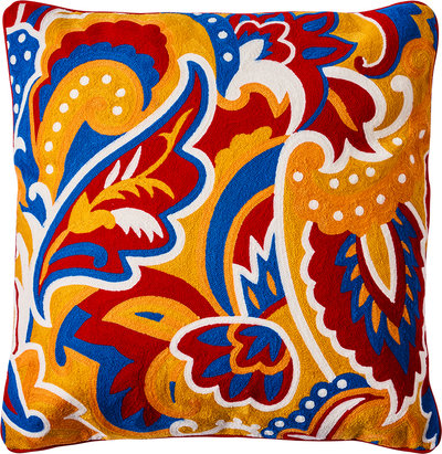 Cuscini e Fodere Embroidery - cuscino foliage dark orange