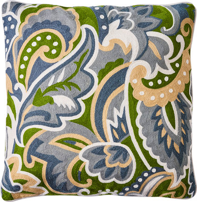Cuscini e Fodere Embroidery - cuscino foliage blu light gray