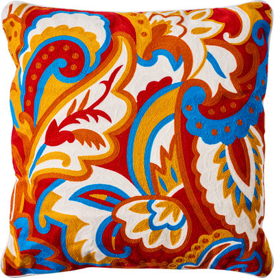 Cuscini e Fodere Embroidery - cuscino foliage yellow red