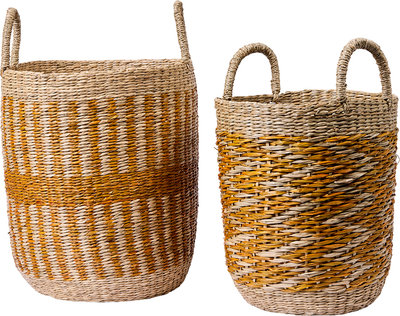 Oggetti funzionali Serres - cesti set 1/2 naturale e arancione