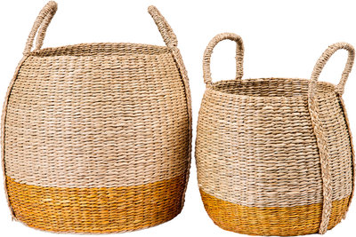 Oggetti funzionali Serres - ceste set 1/2 naturale e arancione
