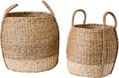 Oggetti funzionali Serres - ceste set 1/2 naturali e avorio