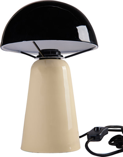 Lampade da tavolo Calgary - abat jour mezza sfera panna e nera