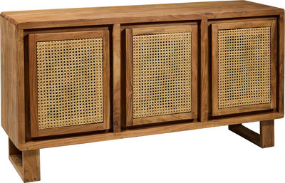 Credenze e madie Martinica - credenza 3 sportelli con rattan