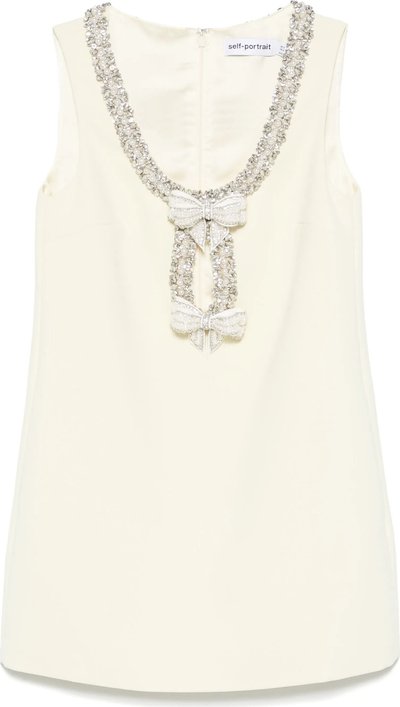 Vestiti Yellow Crepe Bow Mini Dress Ss25075sy